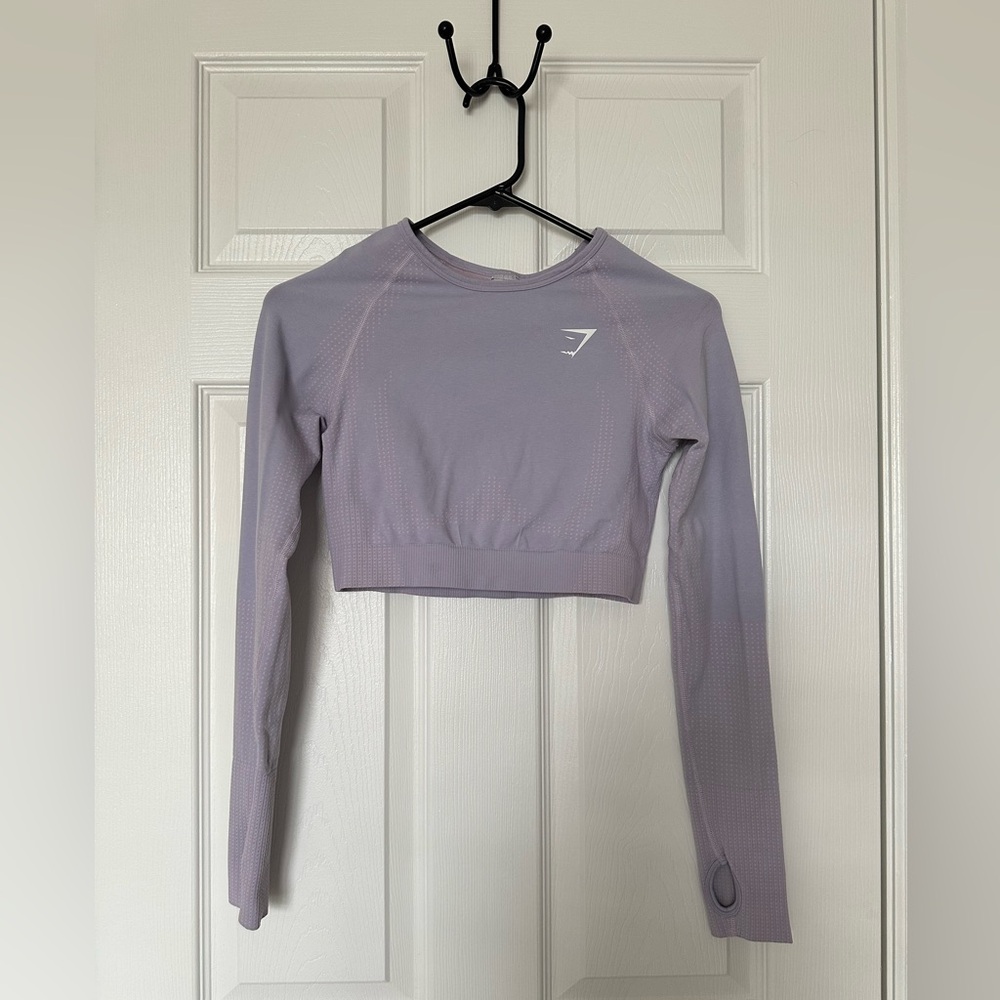 Gymshark Lavender Long Sleeve Crop Top
